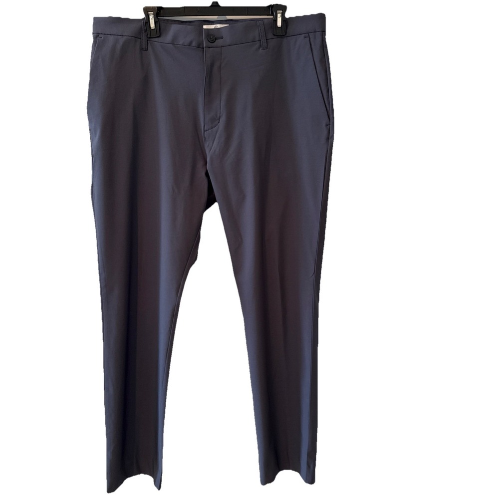 Men's Con.Struct Stretch Knit 36x30 Gray Flat Front Chino Pants Poly Spandex